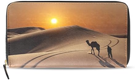 BYouLockX Women's Desert Sailing Long Leather Card Zipper Wallet Purse Clutch