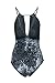 ChongXiao Women's Velvet Halter Neck High Cut Backless One-piece Swimsuit Bodysuit