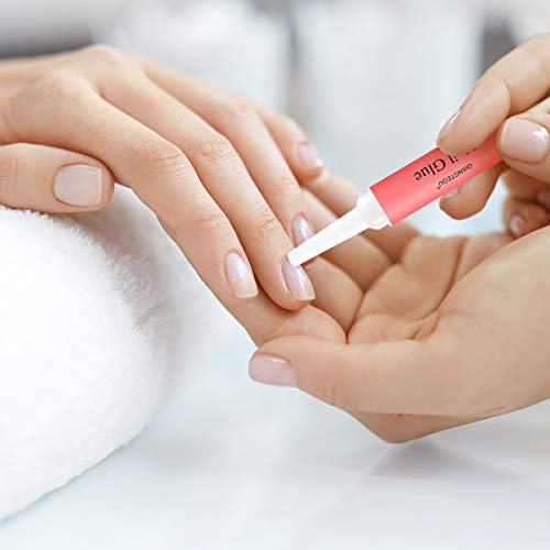 Nail Glue for Acrylic Nails - 10 Pcs Nail Tips Glue Fake False Nails Forms Adhensive Glue, 0.07 oz