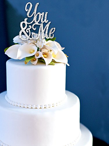 YOU&ME Romantic Crystal Silver Rhinestone Wedding, Anniversary or Vow Renewal Wedding Cake Topper Cake Decoration by FAJ - Thumbnail 5