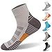 Athletic Socks, RANDY SUN Mens Womens Waterproof Socks Running Socks Anti Blister Cushion Quick Dry Ankle Sneaker Walking Travel Socks, 1 Pair-Grey1 Largethumb 1