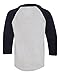 Duofold Boys' Big Raglan Baseball Tee, Oxford Gray/Black, Small