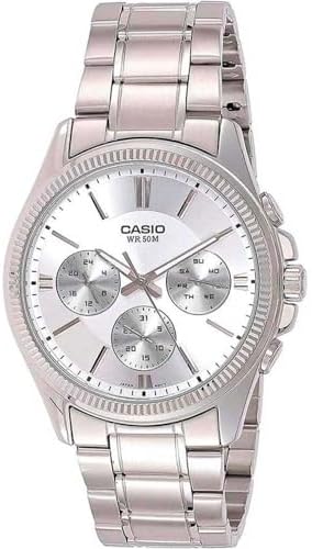 Casio Men's Watch MTP-1375D-7AVDF Silver Dial, Silver Band price