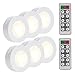 LUNSY LED Puck Push Tap Lights Battery Operated, Wireless Closet Lights with Remote Control, Jack-O-Lantern Halloween light, 4000K Natural White - 6 Pack