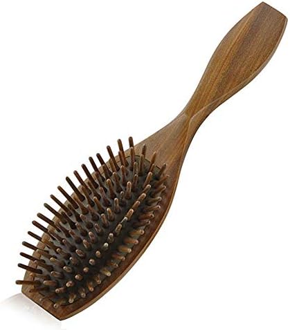 Wooden Paddle Hair Brush​, ​Natural Sandalwood Paddle Brush Anti Static Detangling Massage Hair Comb Wooden Bristle Dry Wet ​Hairbrush for Women Girls Long Thick Curly Hair(Olive Colour)