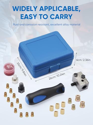 Wvoillty Brake Hose Flaring Tools for DIN Flaring - 4.75mm - Universal Brake Line Crimping Kit - 7.62m - Diameter 4.75mm - with 16 Connectors + 5 Connectors