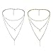 Thunaraz 2Pcs Layered Choker Necklace for Girls Womens Choker Necklace Set Multilayer Chain Stick Pendant Necklece 15''