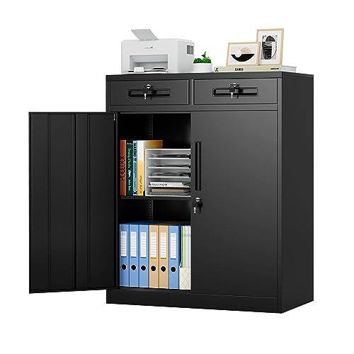 Atripark Metal Storage with Locking Drawers, Lockable Storage