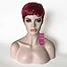 HOTKIS Human Hair Red Pixie Wig Short Pixie Wigs Red Pixie Cut Wig for Women (HS807-Light 99j)