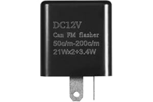 HUSUKU Adjustable 2 PIN 12V Motorcycle Indicator Turn Signal Flasher Relay Perfect Fit for Honda Grom Yamaha Harley etc. Motorcycle LED Indicator Light