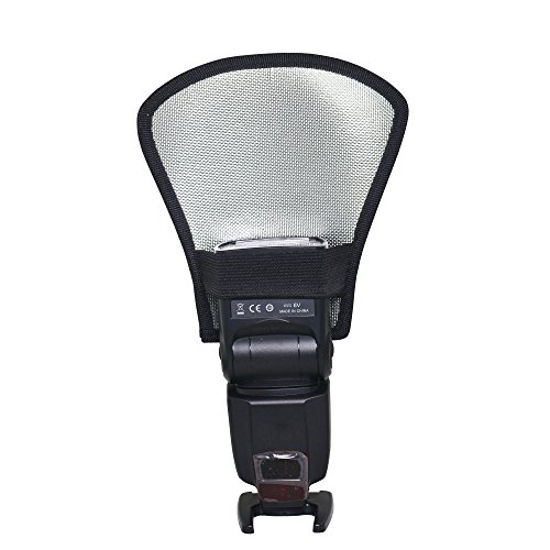 Bestshoot Flash Diffuser Reflector, 2 Pack Premium Two-Side Silver/White Universal Speedlite Reflector for Canon, Nikon, Sony, Sigma, Yongnuo, Godox, Neewer,