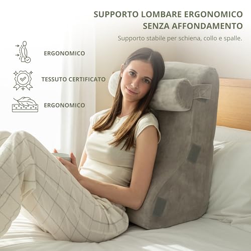 RELIVY - Bed Back Cushion and Reading Pillow | Anti-Reflux Wedge Pillow Adults Ergonomic - Sofa Back Cushion with Washable Cover and Neck Support