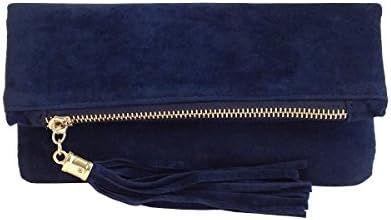 JNB Women's Faux Microsuede Foldover Mini Pouch