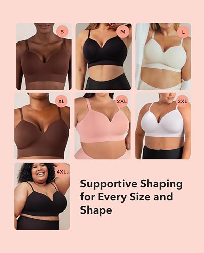 SHAPERMINT Seamless Wireless Bras for Women Full Support - Comfortable Bralette with Lift - Push Up Bra