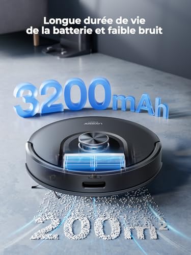 Laresar Clean Robot Vacuum Cleaner, 10000Pa Robot Vacuum Cleaner, LiDAR Navigation, 200 Min Autonomy, Alexa/APP/WiFi Control, Ideal for Pet Hair, Carpets and Hard Floors