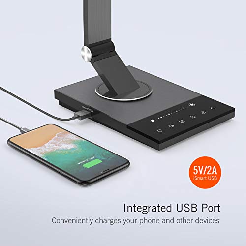 TaoTronics TTDL16 Stylish Metal LED Desk Lamp, Office Light with 5V/2A