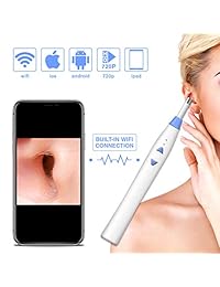 Oreja Otoscopio Cámara, Otoscopio Inalámbrico con 6 LED ajustables 1.3 MP HD Digital Oreja Otoscopio Cámara de Inspección, WiFi Oreja Limpieza Endoscopio para iPhone y iPad, dispositivos Android