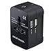NEWVANGA International Universal All in One Worldwide Travel Adapter Wall Charger AC Power Plug Adapter with Dual USB Charging Ports for USA EU UK AUS European Cell Phone Laptop primary