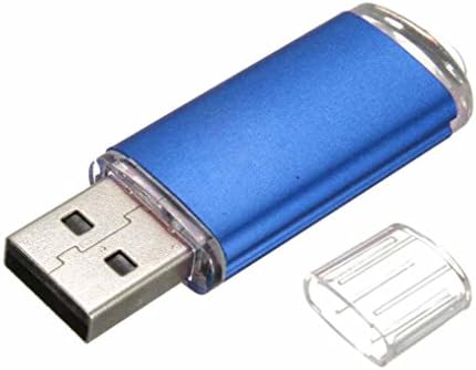Aribelly USB 2.0 Metal Flash Memory Stick Storage Thumb U Disk 1gb/2gb/4gb/8gb/16gb/32gb (Blue, 4GB)
