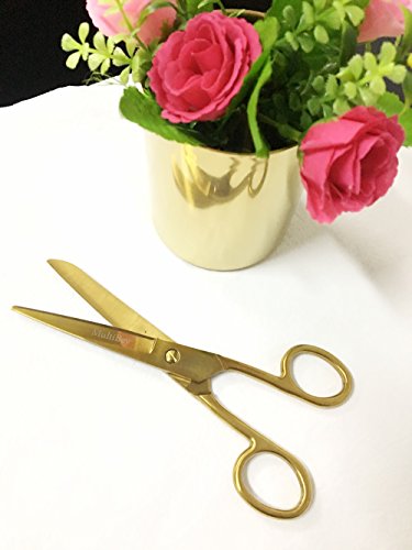 MultiBey 7" Straight Recycled Stainless Steel Scissors Copper Gold Fabric or Paper Shears