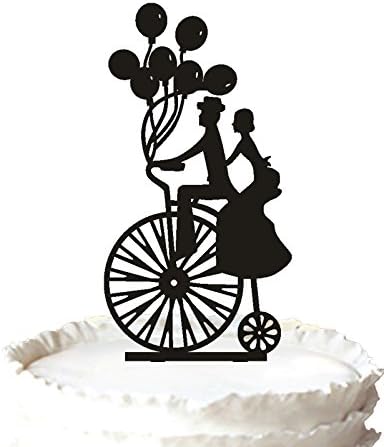 Kaishihui Wedding Cake Topper Couple with balloon