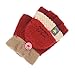 Flammi Kids Knitted Convertible Mittens Half Fingerless Gloves with Mitten Flap