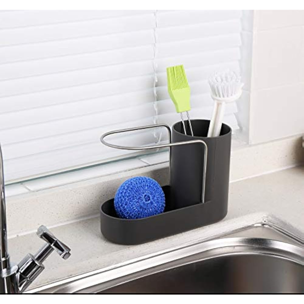 Sink Caddy Kitchen Organizer Sponge Holder With Dish Cloth Towel And