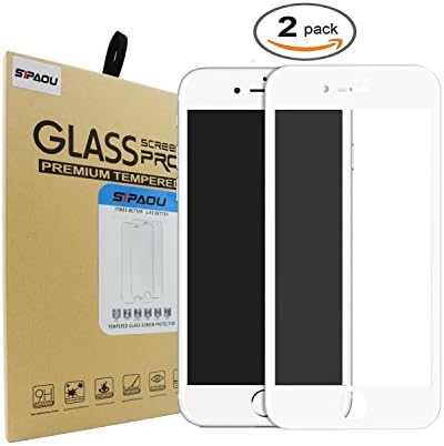 (Pack of 2)iPhone 6 Plus 6S Plus Screen Protector,SIPAOU Full Coverage Tempered Glass Screen Protector Film [Edge to Edge Protection] for Apple iPhone 6 Plus for iPhone 6S Plus 5.5Inch,Soft Edge White