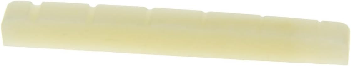 KAISH 43mm Unbleached Pure Bone Nut Guitar Slotted Bone Nut fits Strat Tele 43x3.5mm, Straight