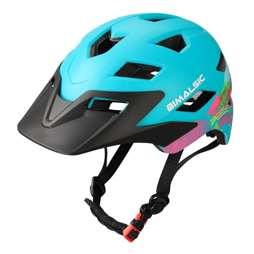 BIMALSIC Kids Youth Bike Helmet -with Removable Visor,Child Helmet for Boys and Girls 54-57cm (Ages 5-8-12-14 Years)