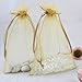 COTOSEY Gold 60Pcs Sheer Organza Drawstring Pouches Gift Bags 6x9 Inches (Gold 60Pcs 6x9)