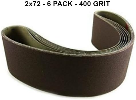 2x72 - 400 Grit 6 Pack - Premium Silicon Carbide Knife Sharpening Belts Made in USA