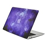 Unik Case Gradient Ombre Triangular Galore Dark Purple Graphic Ultra Slim Light Weight Matte Rubberized Hard Case Cover for Macbook Air 13