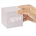 Powstro clock Modern Wooden Cube Design Digital LED Desk Alarm Clock Voice Control Thermometer Timer Calendar