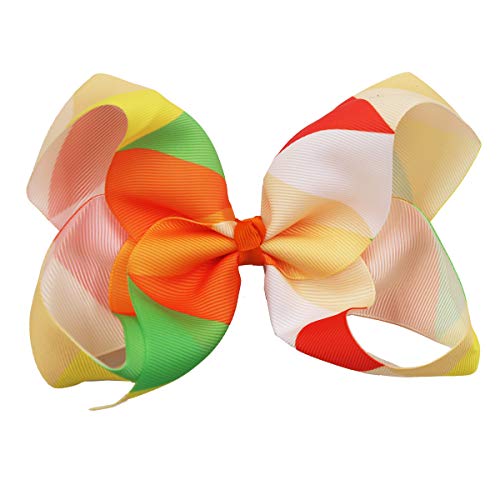 20PCS Baby Girls 6 Inch Big Hair Bows Alligator Hair Clips Grosgrain Ribbon Rianbow Bow Unicorn Hair Clips for Girls Toddlers Kids Children