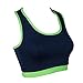 Seattle 12th Man Fan Navy Sports Bra with Lime Line (Small-Medium)