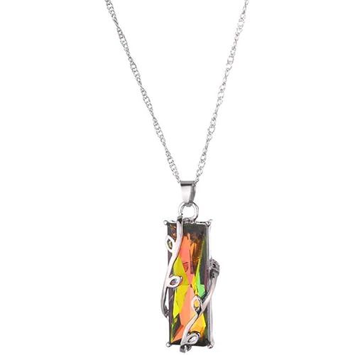 Qvwanle Fashion Items Colorful Stone Leaves Pendant Necklace Trendy Accessories for Clothing for Women Men