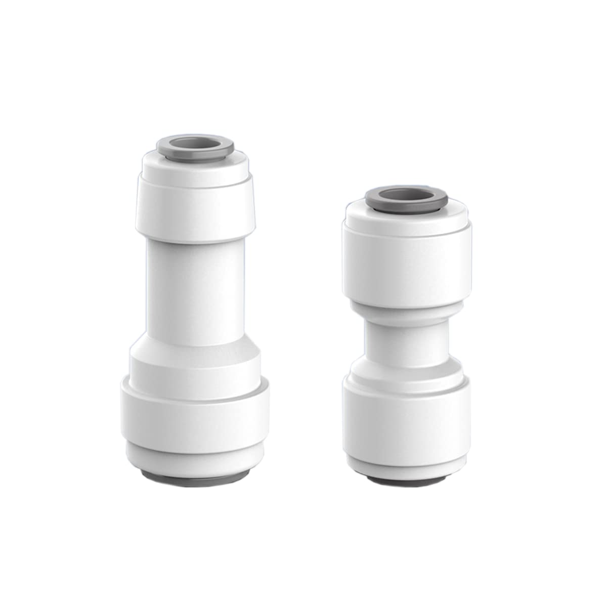 Qrity Unthreaded Push-fit Quick Connect Fittings 1/4" to 1/4", 1/4" to 3/8", Straight Push Connectors, Push to Connect Fittings, Water Tube Adapter — image 1