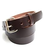 Mens Heavy Duty Dark Chocolate Brown Leather Belt 1