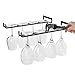 Wallniture Wine Glass Holder Stemware Rack Wall Mountable Heavy Duty Thick Wrought Iron Black 15 Inch Set of 2