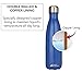 Modern Innovations 17oz Double Wall Vacuum Insulated Stainless Steel Water Bottle Leak Proof Keeps Drinks Hot and Cold for Outdoor Sports Camping Hiking Cycling,Blue,1 Pack