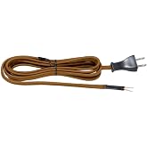 B&amp;P Lamp&reg; Light Brown Rayon Covered Parallel Cord Set, 12 Feet Long