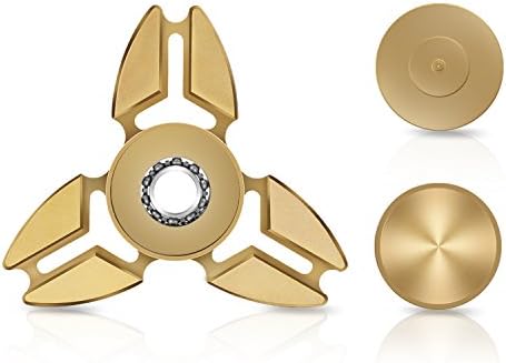 Atill Hand Spinner, High Speed Spinner Fidget Toys with Stainless Steel Bearing for ADHD, Anxiety, Autism, Stressed Adults and Children (Brass Golden)