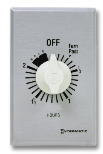 Intermatic FF32HH 2-Hour Spring Loaded Wall Timer with Hold, Brushed Metal