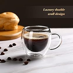 2-Pack 2.5 Oz Espresso Cups With Handle,Clear