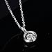OnairMall 925 Silver Necklace Platinum Plated Cat Eye Gemstone Pendant Necklace Best Gift
