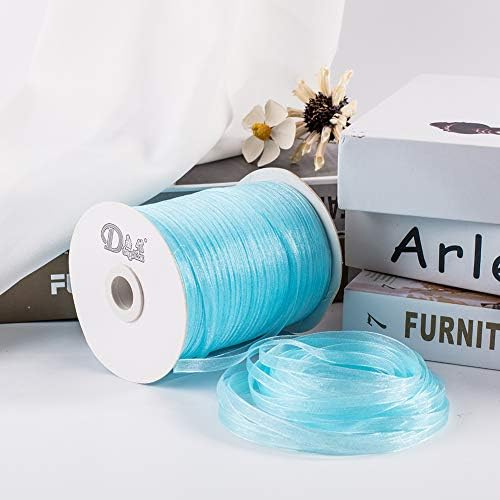 Sheer organza ribbon in various colors and patterns.