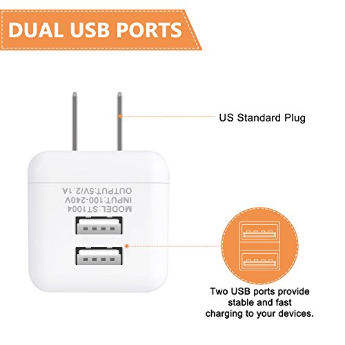 image for Cell-Tronics USB Wall Charger, Dual USB Charger, Celltronics 2Pack 5V/