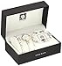Anne Klein Women's AK/2766HLTE Gold-Tone and White Leather Watch and Bracelet Set
