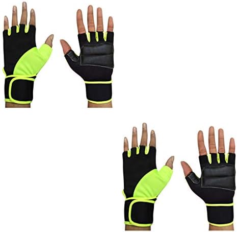 Snipper Combo of Lycra 106 Gym Gloves for Weightlifting, Crossfit, Fitness & Other Sports with Wrist wrap Support for Men&Women (Pack of 2) (Green) Free Size